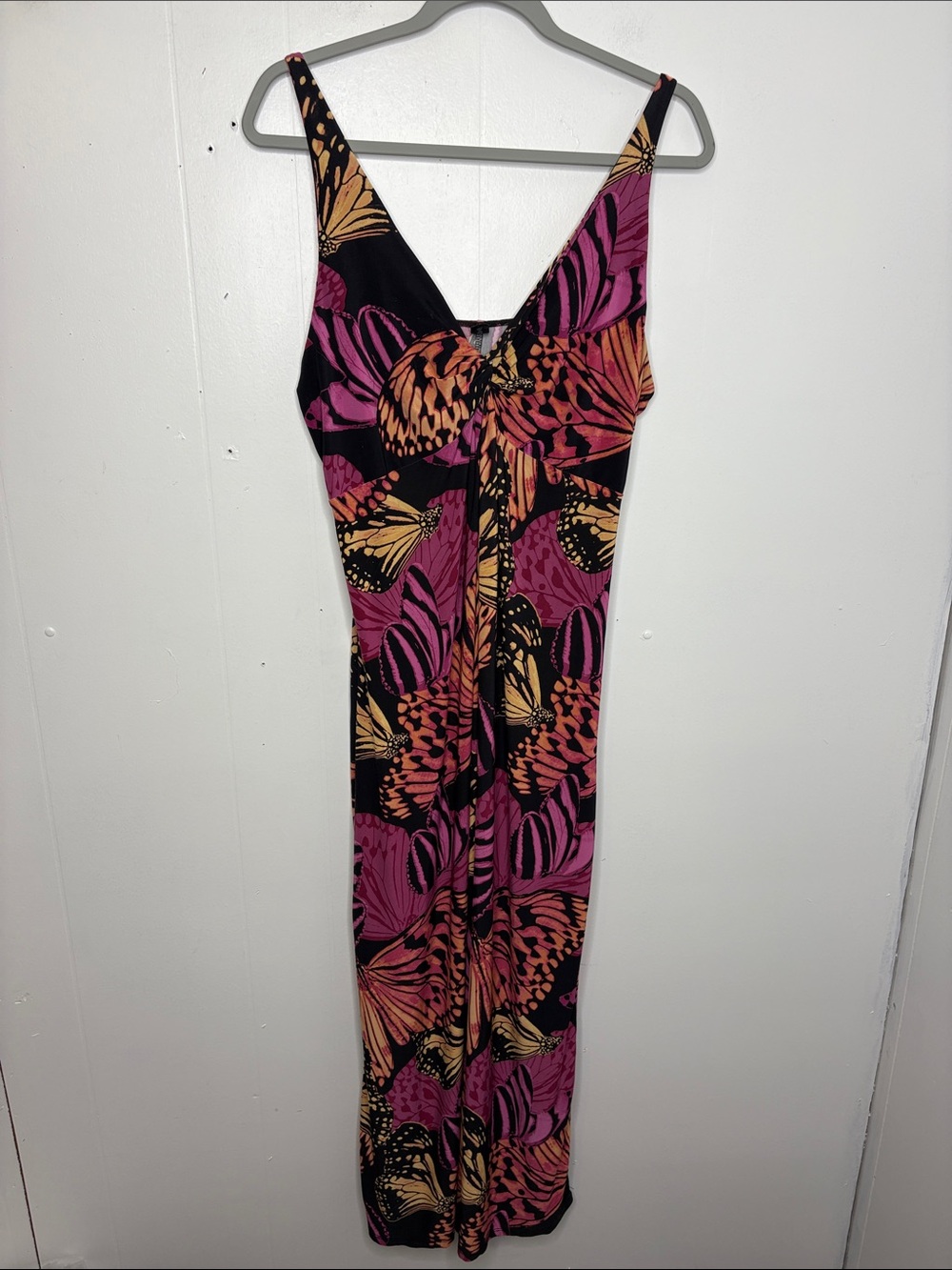 Mix it Dress Womens XL Maxi Butterfly Colorful Travel Resort Vacation Cruise - Picture 2 of 10
